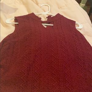 Burgundy high neck top